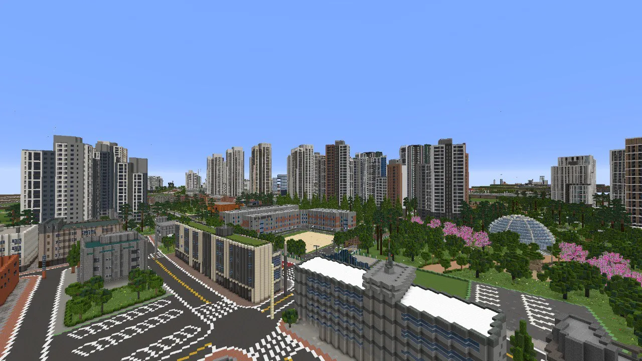 PLAYCITY BLOCK 월드의 도시와 식생